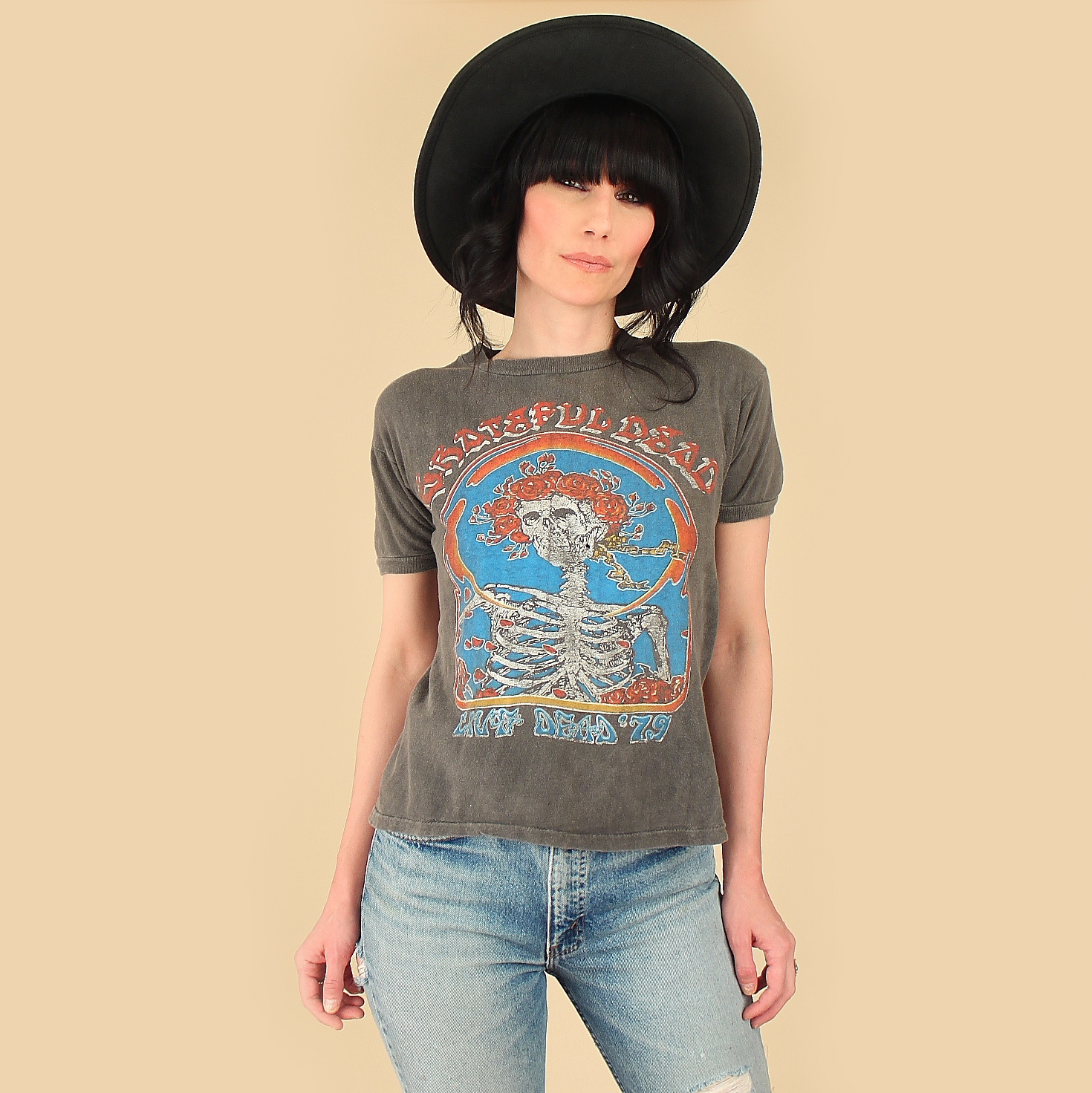 1970s Grateful Dead Bertha Watercolor Ink Cotton Hippie T Shirt