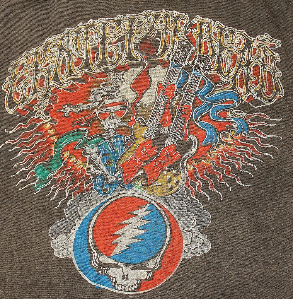 Grateful Dead - Bertha Wheel and Roses Mens T Shirt, White / MD