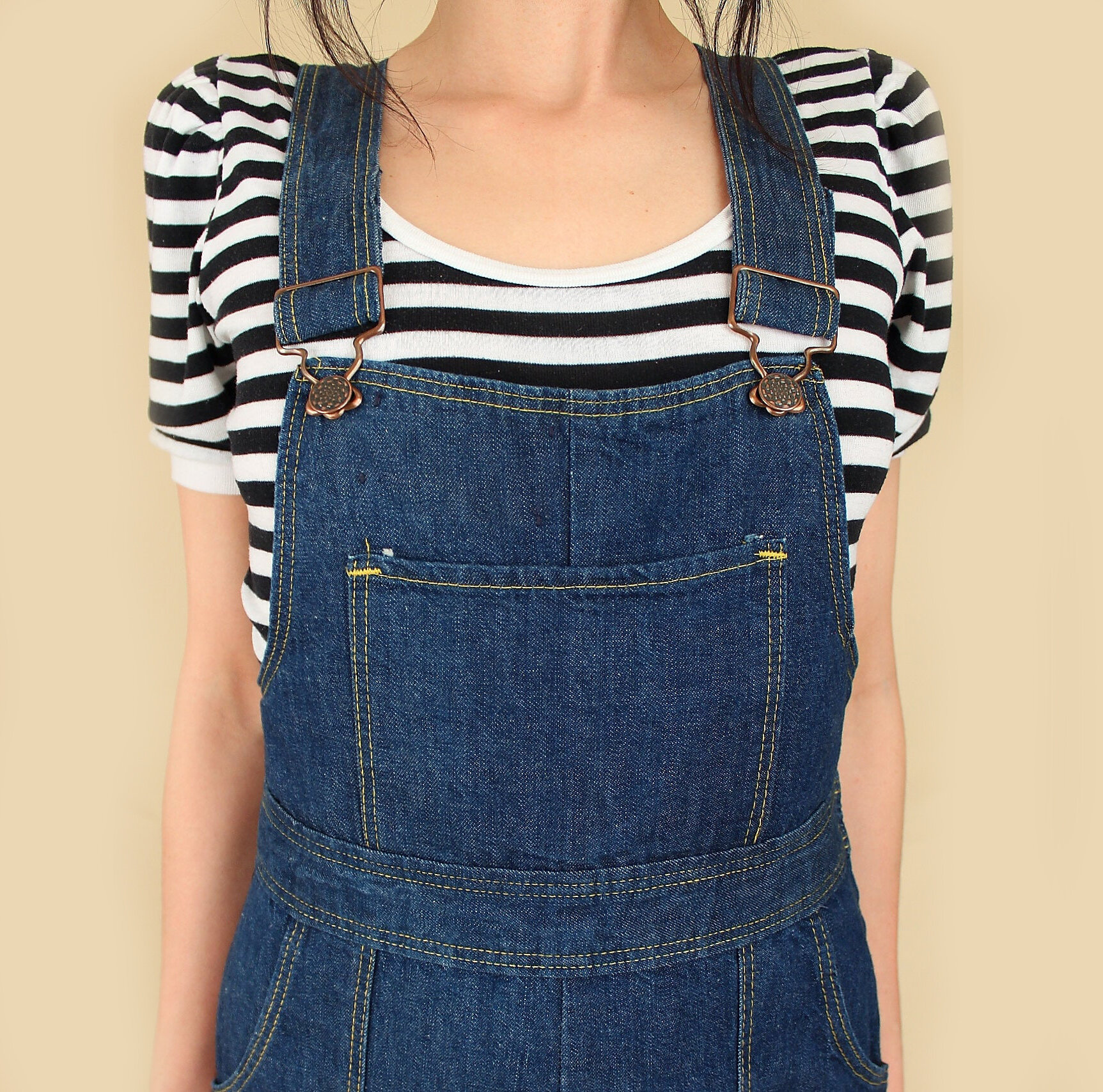RARE Vintage the Gap 1970s Bib Overalls // Dark Denim + Big Bell