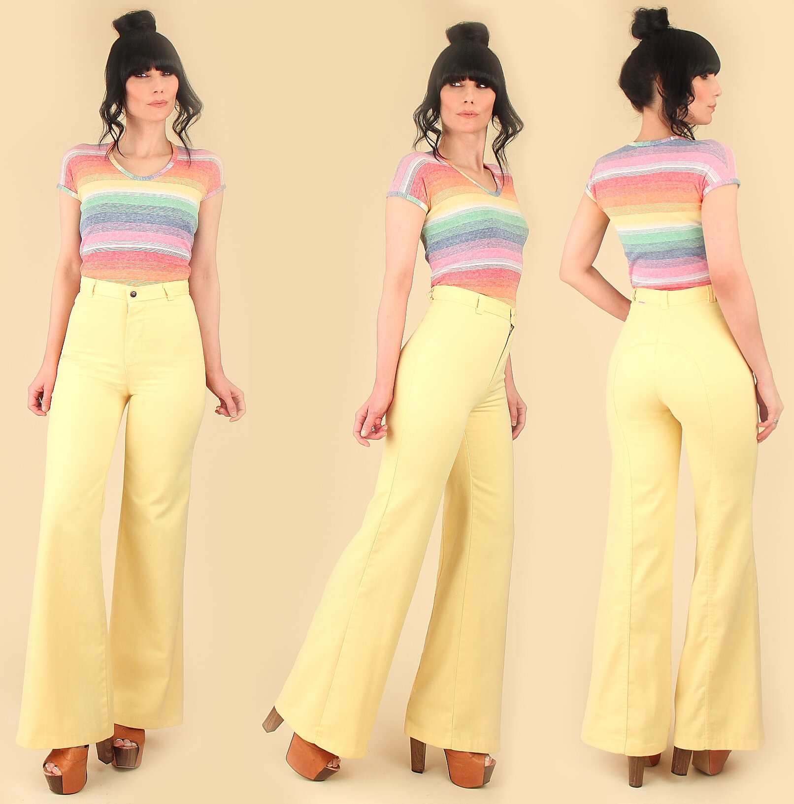 DITTOS Vintage 70s Super High Waisted Bell Bottoms // Saddle Back ...