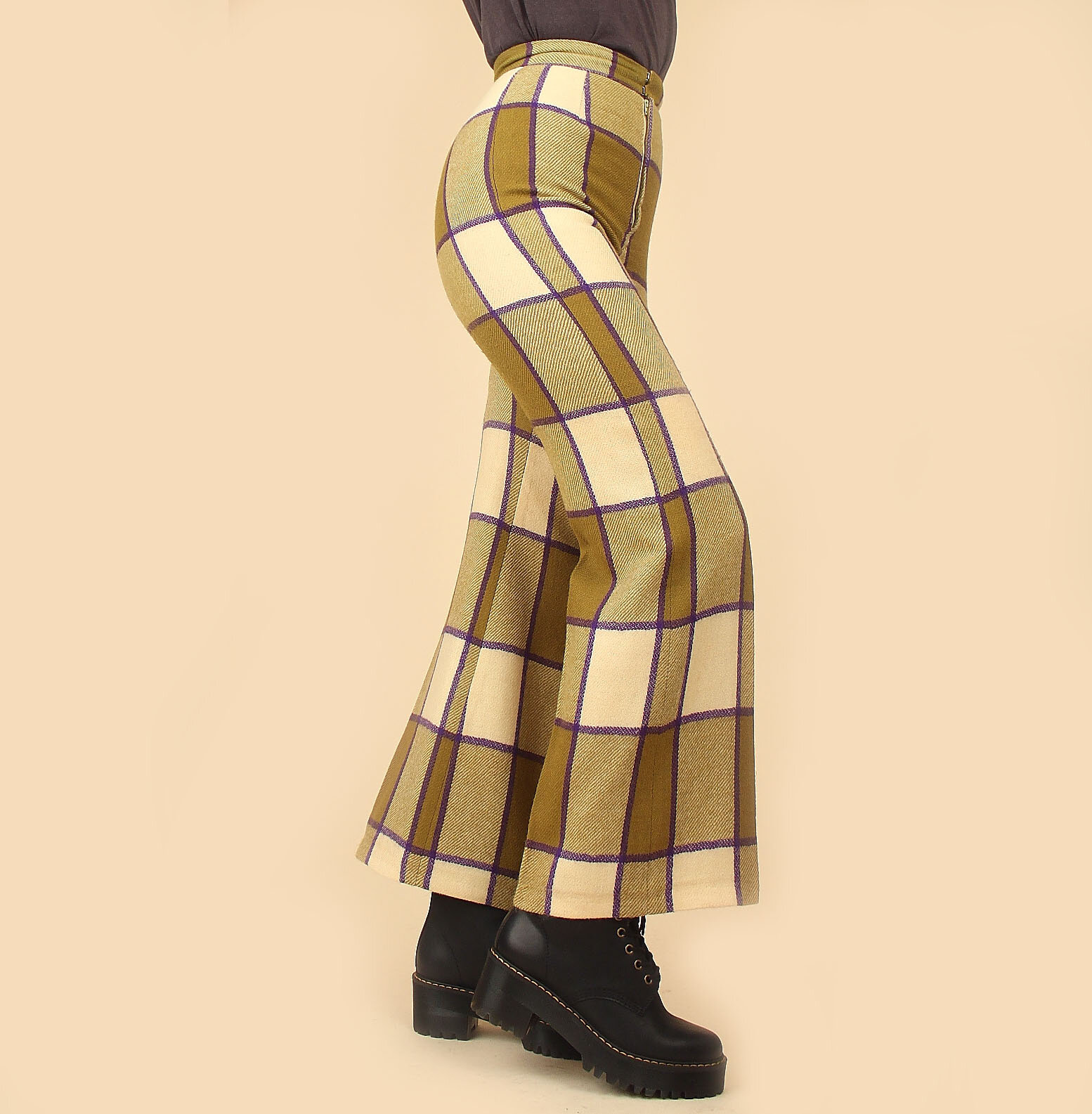 70s plaid bell bottoms