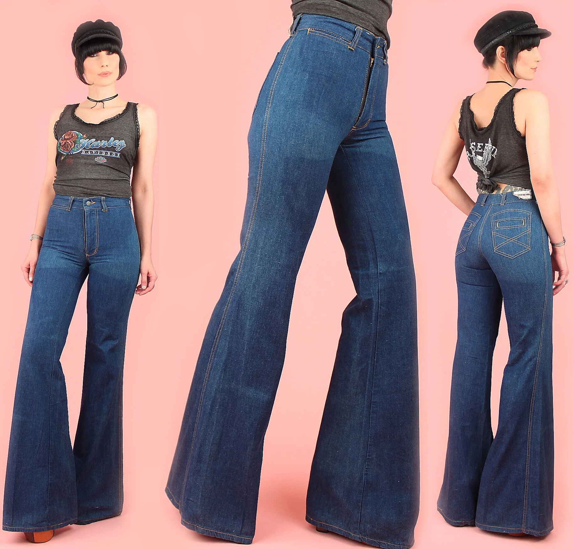 Vintage DEADSTOCK Chemin de Fer Bell Bottom Jeans — Hellhound Vintage