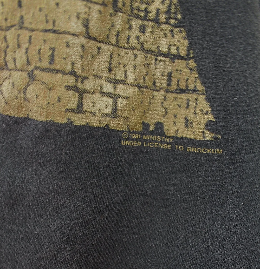 トップス 90's MINISTRY PSALM 69 BROCKUM L 1991 Vintage 90's Ministry Psalm 69 T-Shirt – Mills Vintage USA