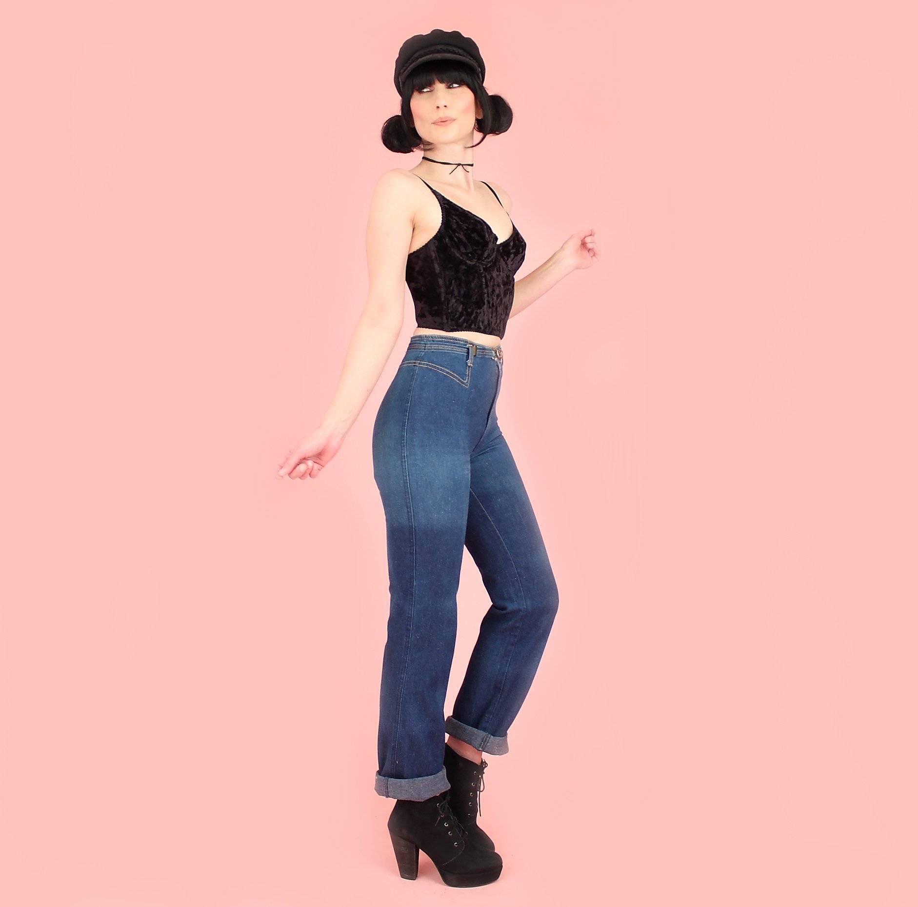 ViNtAgE 1980's High Waisted Disco Jeans // Rag City Blues Los