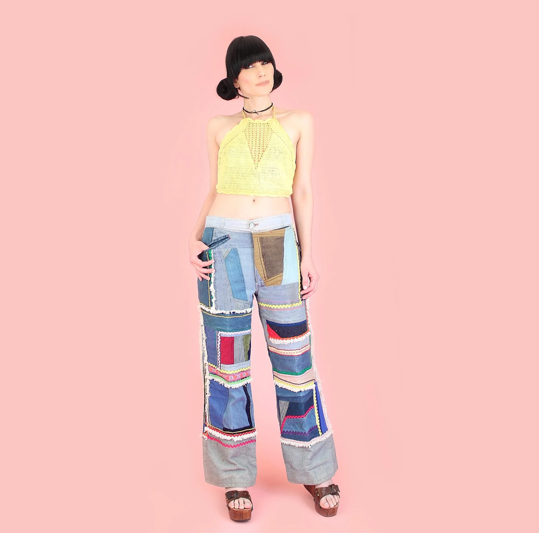 1960's Custom Crazy Patchwork Bell Bottoms // Summer of Love