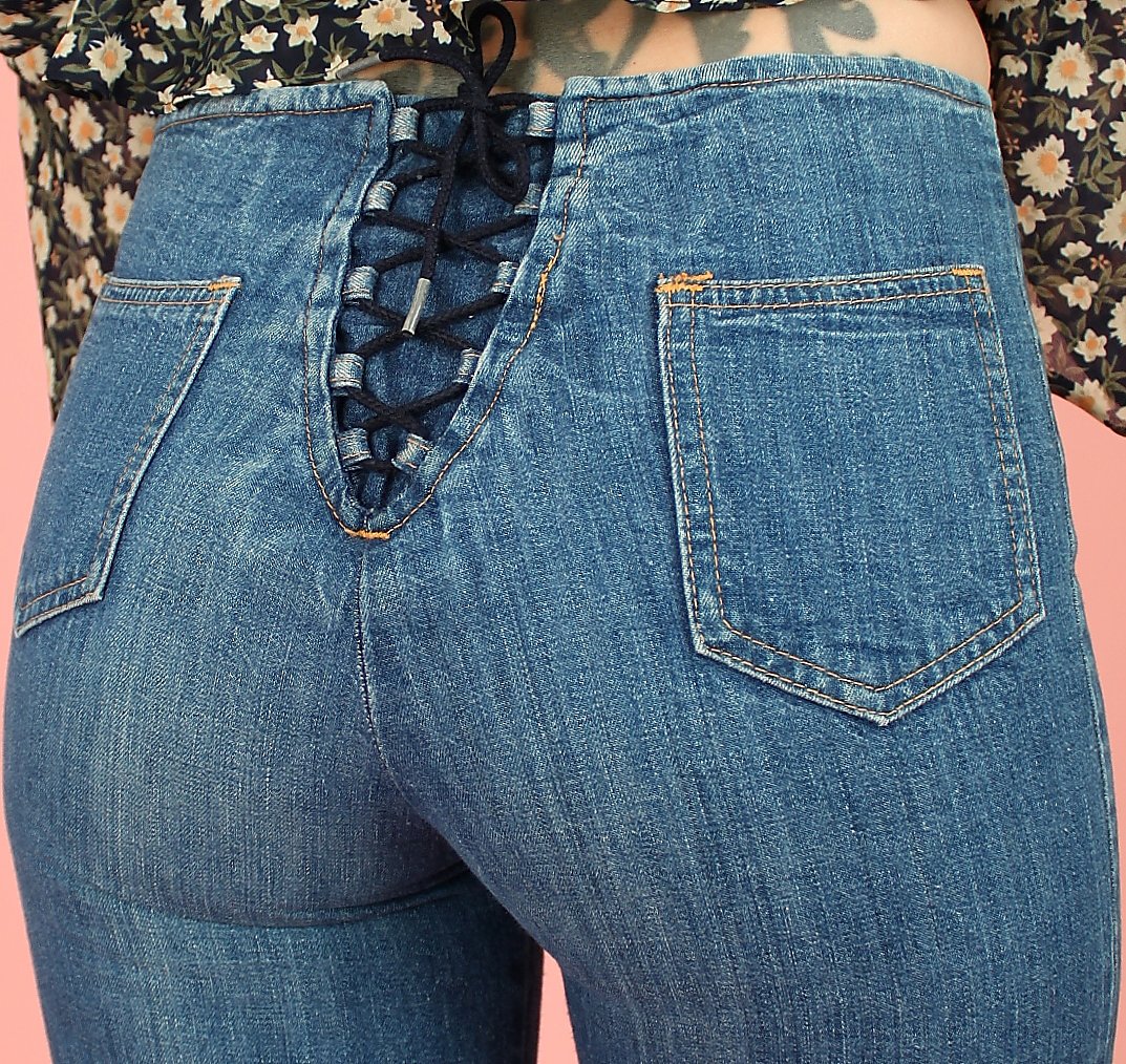 Vintage 70's Chemin de Fer Lace Up Jeans // Bell Bottoms — Hellhound ...