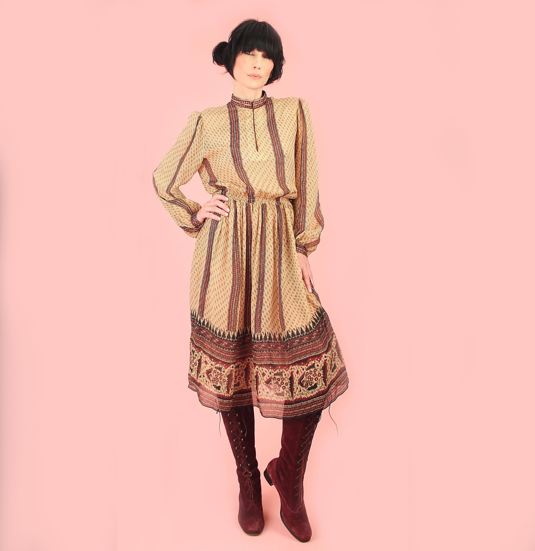 ViNtAgE Ritu Kumar for Judith Ann // 1970's Indian Silk Dress — Hellhound  Vintage