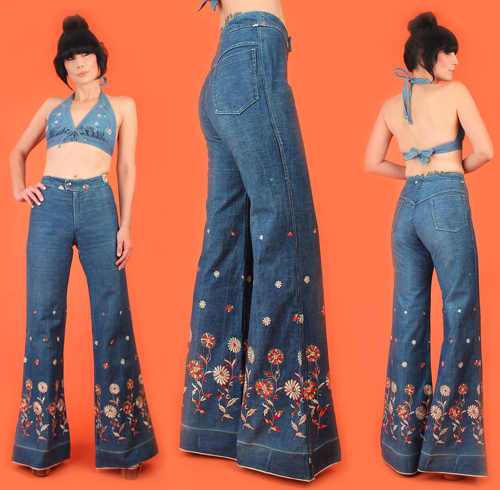 CODgtjnfjnfryh ღstar✯Women Fashion Boho Hippie High Waist Printed Wide Leg  Pants Long Flared Bell Bottom Pants | Lazada PH
