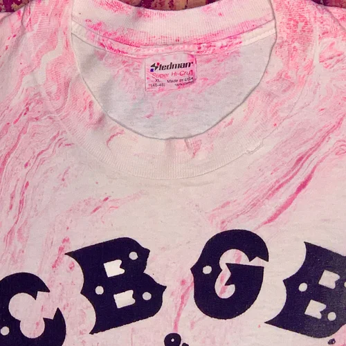 CBGB Vintage 80s T-Shirt // Pink Swirl — Hellhound Vintage