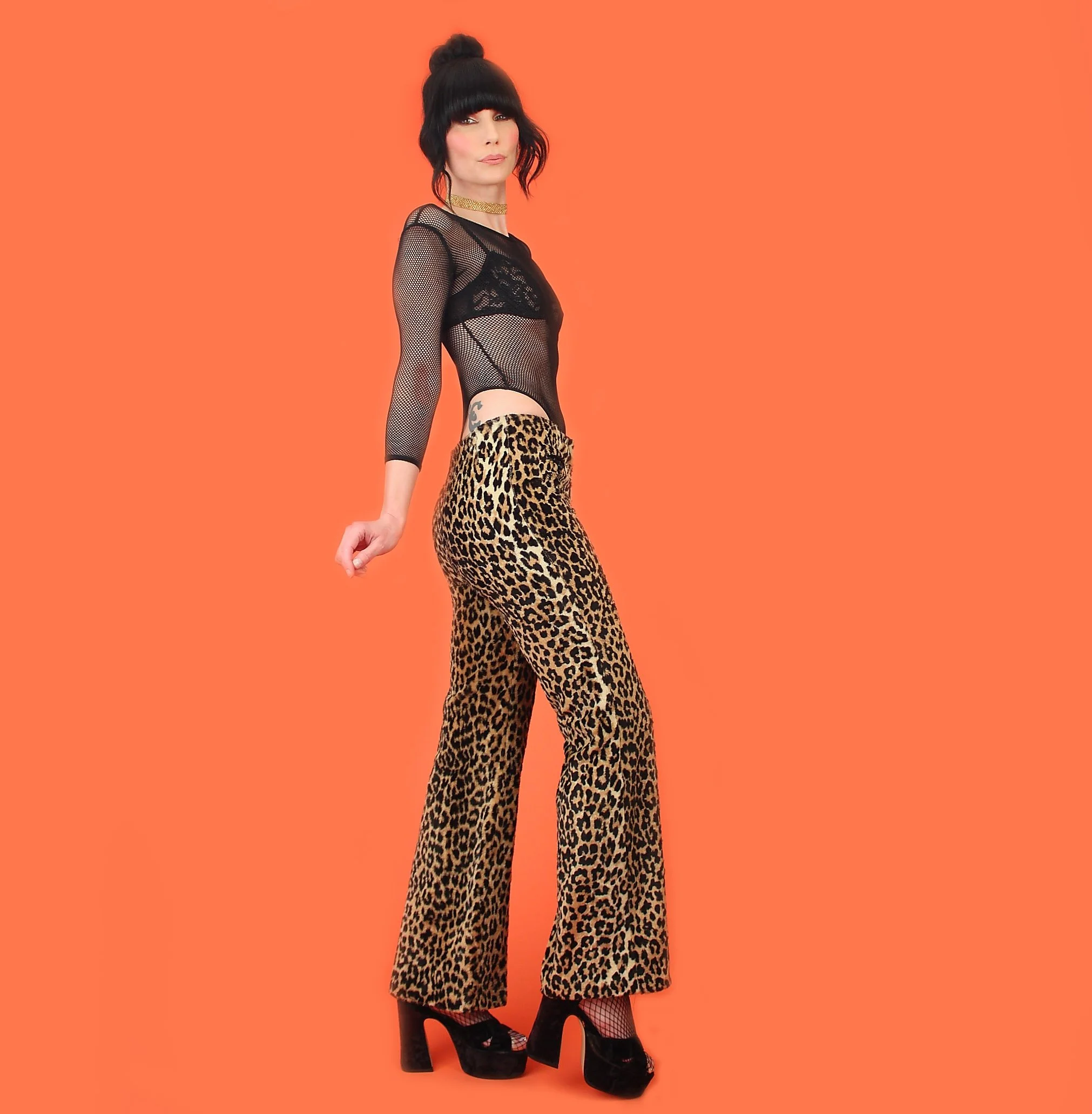 RARE Vintage 70's Punk Fuzzy Leopard Flares // by Charm of RARE Vintage 70's Punk Fuzzy Leopard Flares // by Charm of
