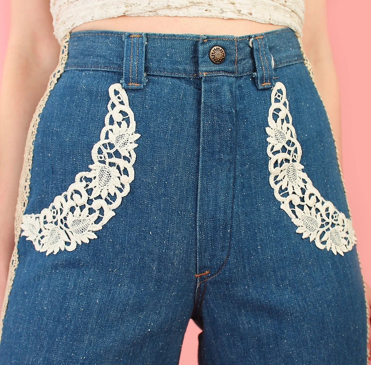 Vintage 70's Superstar Productions Lace Butterfly Mega Bells