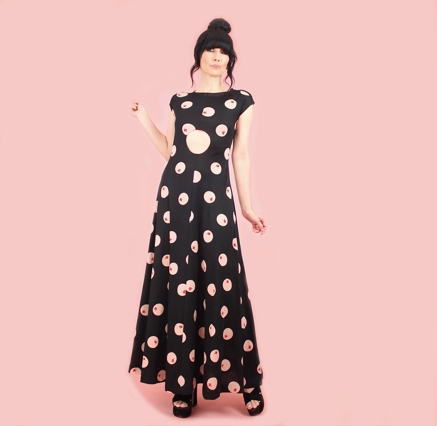 jersey maternity maxi dress Jersey Maxi Dress M/L / Black