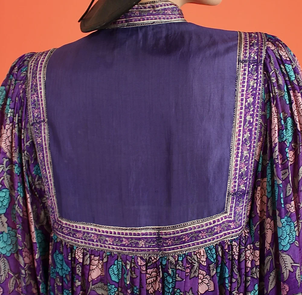 ViNtAgE 1970's Block Printed Silk Dress by Phool  Hellhound ViNtAgE