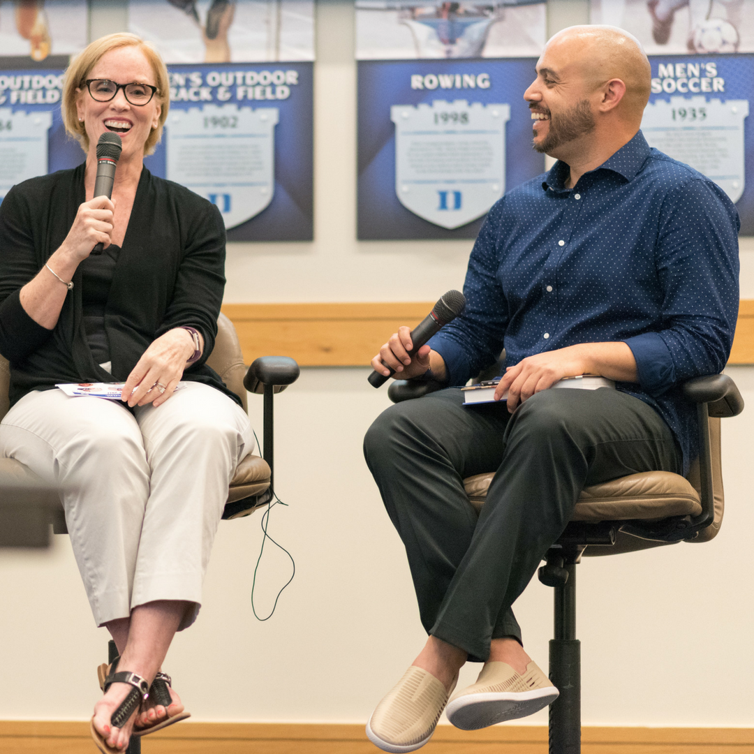 Coach H hosting a conversation at Duke