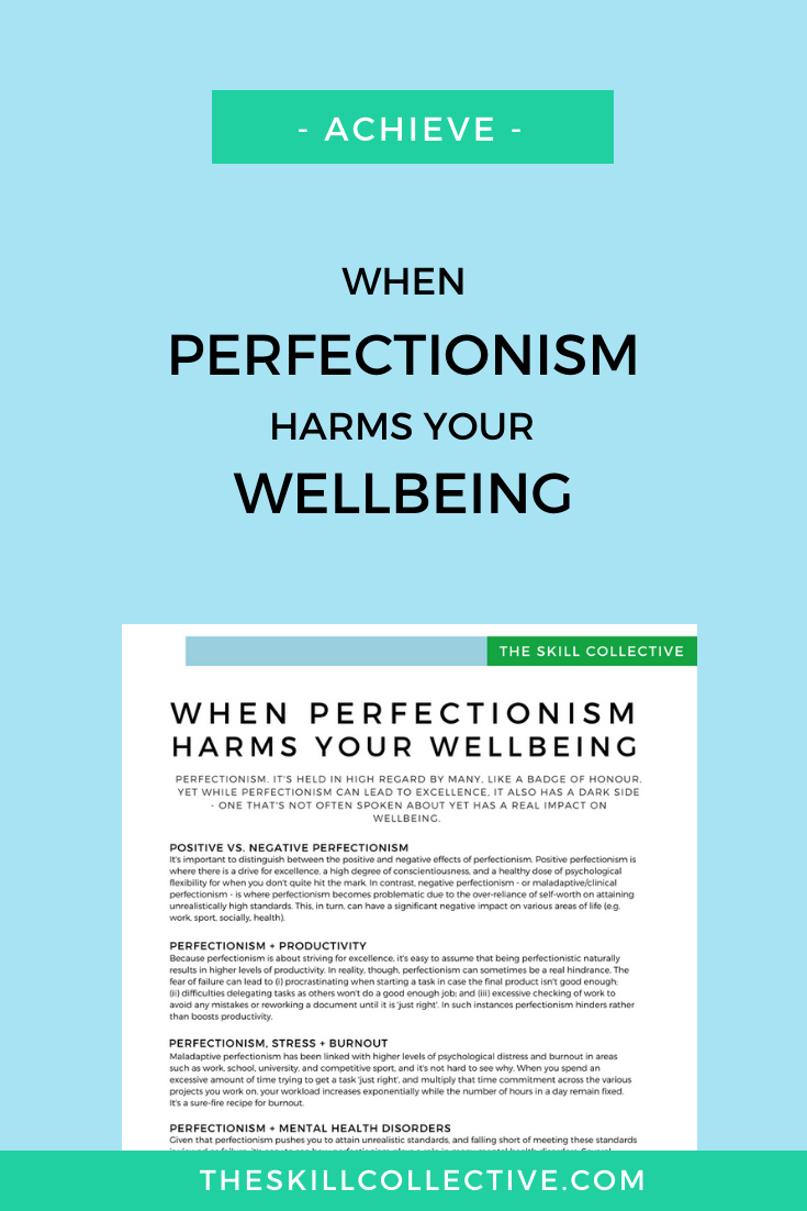 Perfectionism wellbeing and mental health by The Skill Collective, psychologists in Subiaco Perth