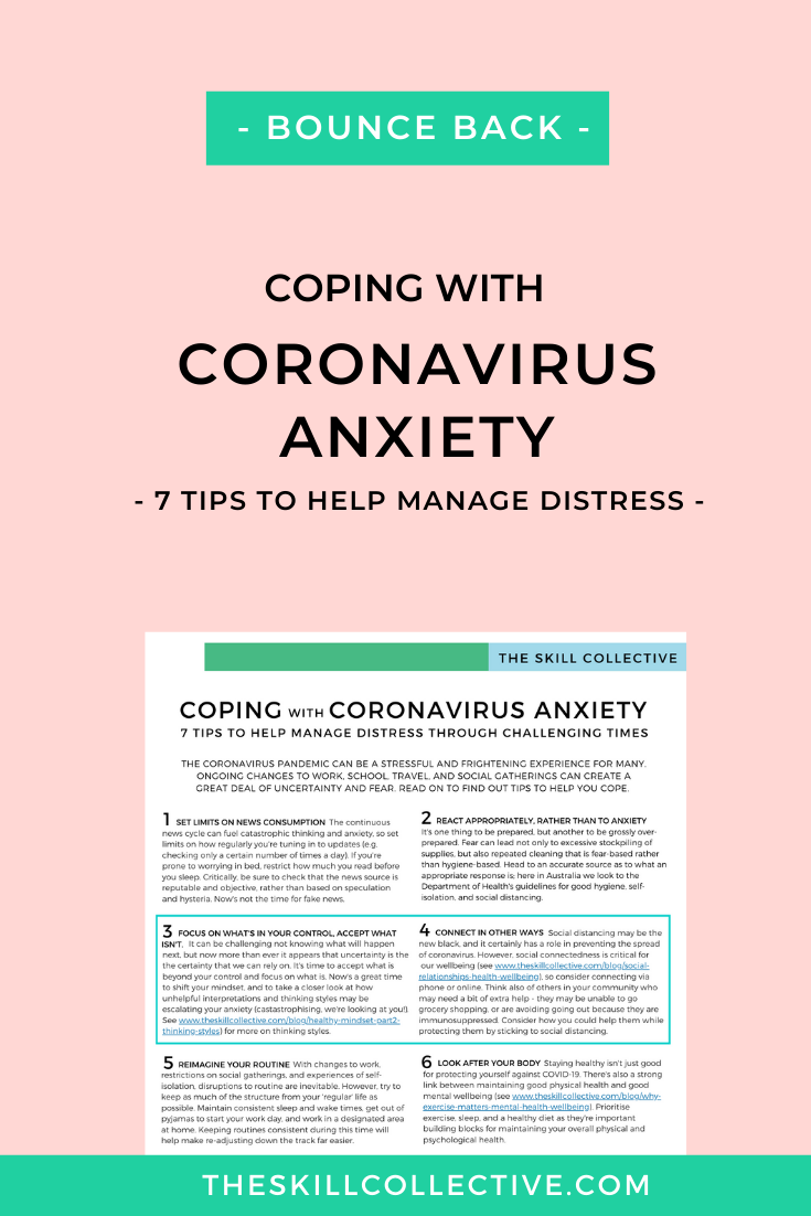 Tips coping with coronavirus anxiety and looking after mental health during covid-19 by The Skill Collective psychologists and counsellors in Subiaco Perth