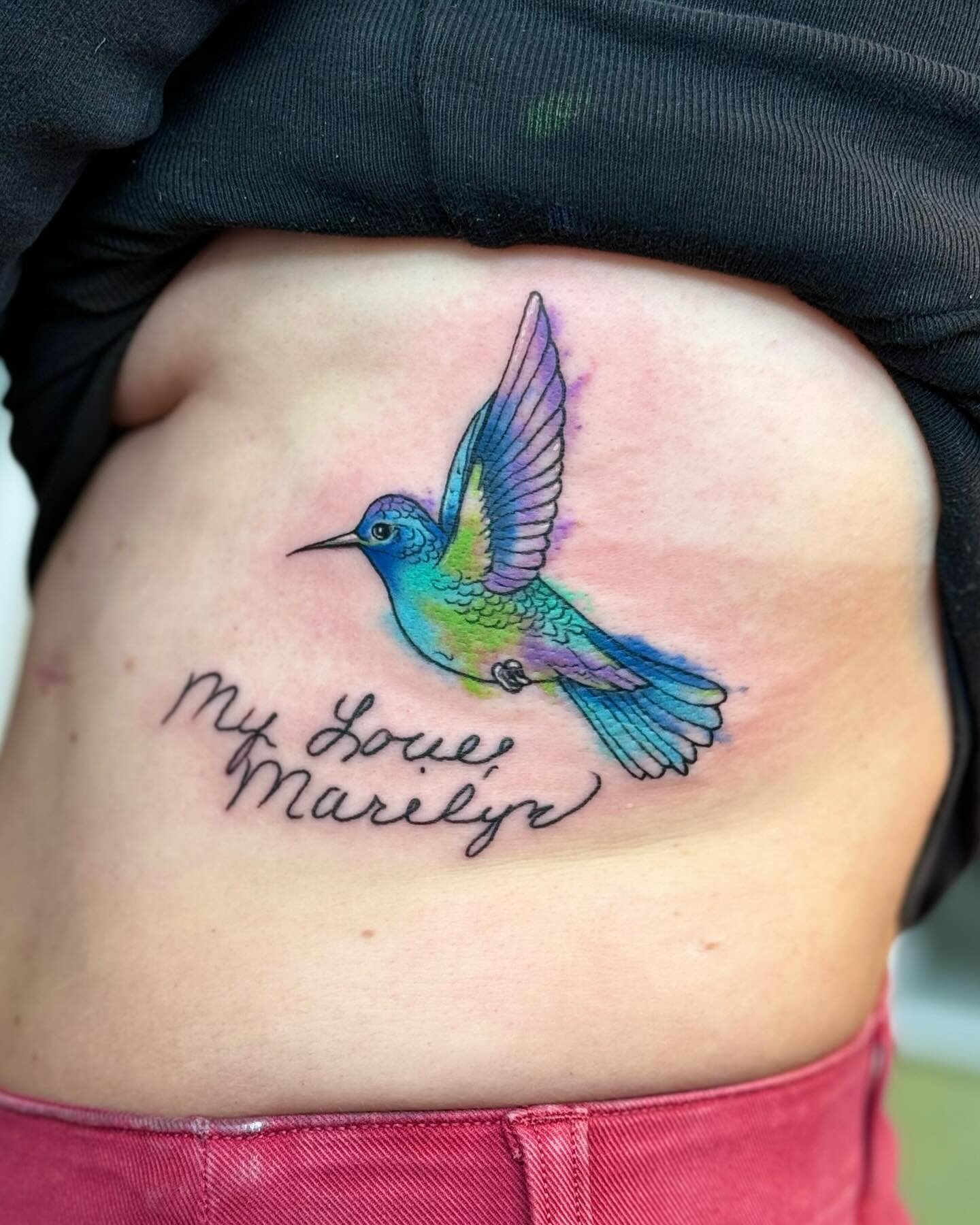 Forever in my heart, forever on my skin ✨

Watercolor hummingbird tribute for my client&rsquo;s aunt with her handwriting. I&rsquo;m always honored to do these sentimental projects &amp; hope they bring peace and comfort. @m.e.spalding 

#watercolor 