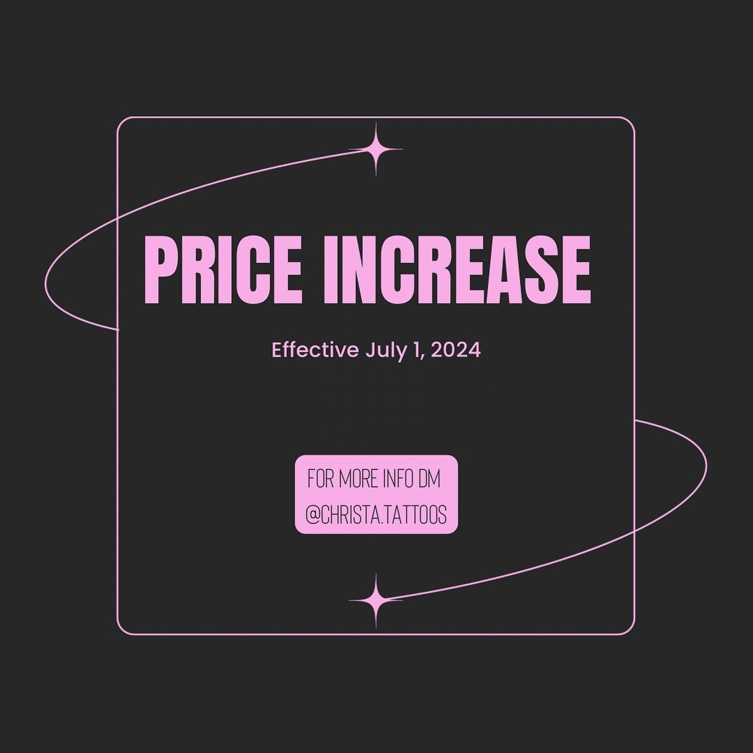 ✨Price Update✨  Important announcement for my amazing clients! As I continue to evolve and grow, I have adjusted my hourly rate to reflect the rising costs of inflation, studio expenses, product expenses, artistic development, and increasing demand f