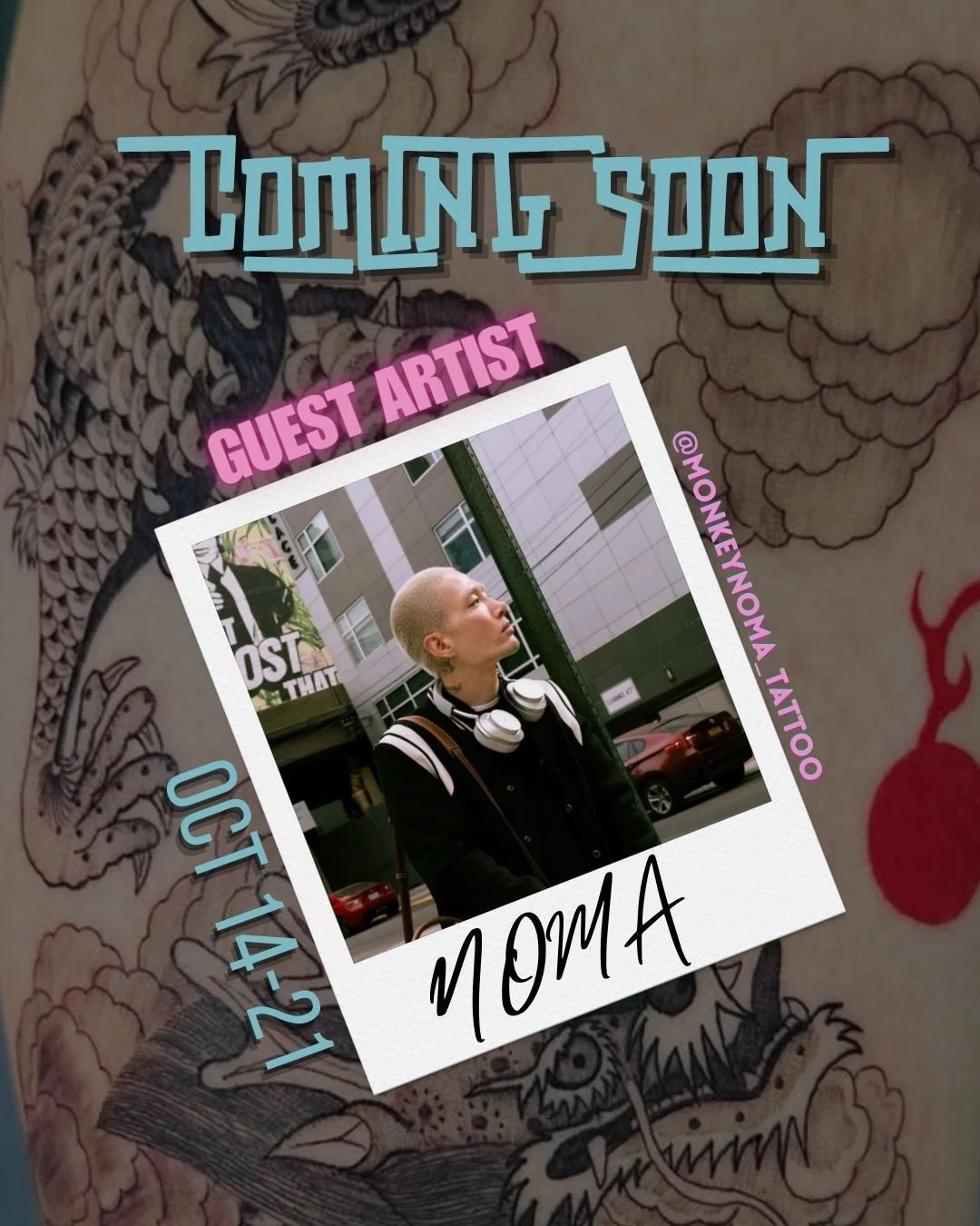 Back by popular demand: @monkeynoma_tattoo is returning to Alchemy CWE Oct 14&ndash;21!⁠
Last time, his books filled FAST! Don&rsquo;t wait, DM him now to lock in your appointment before it&rsquo;s too late.