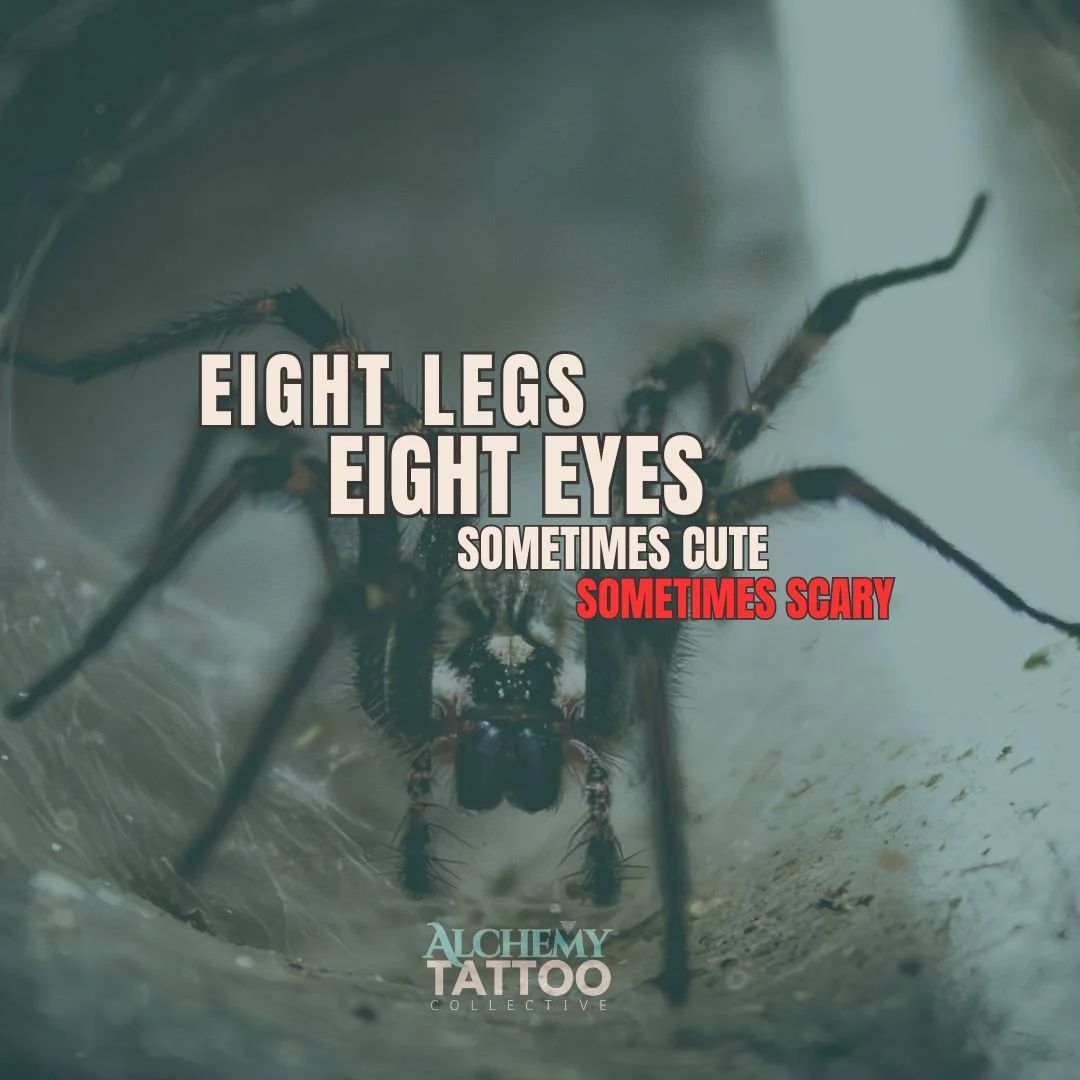 Spiders are often seen as threading between worlds. They are symbols of creation, patience, and fate. As tattoos, they can remind us that every choice shapes the web we live within 🕸️⁠
⁠
Credit⁠
1) @fruitpenetration⁠
2) @damondemonink⁠
3) @taylortat