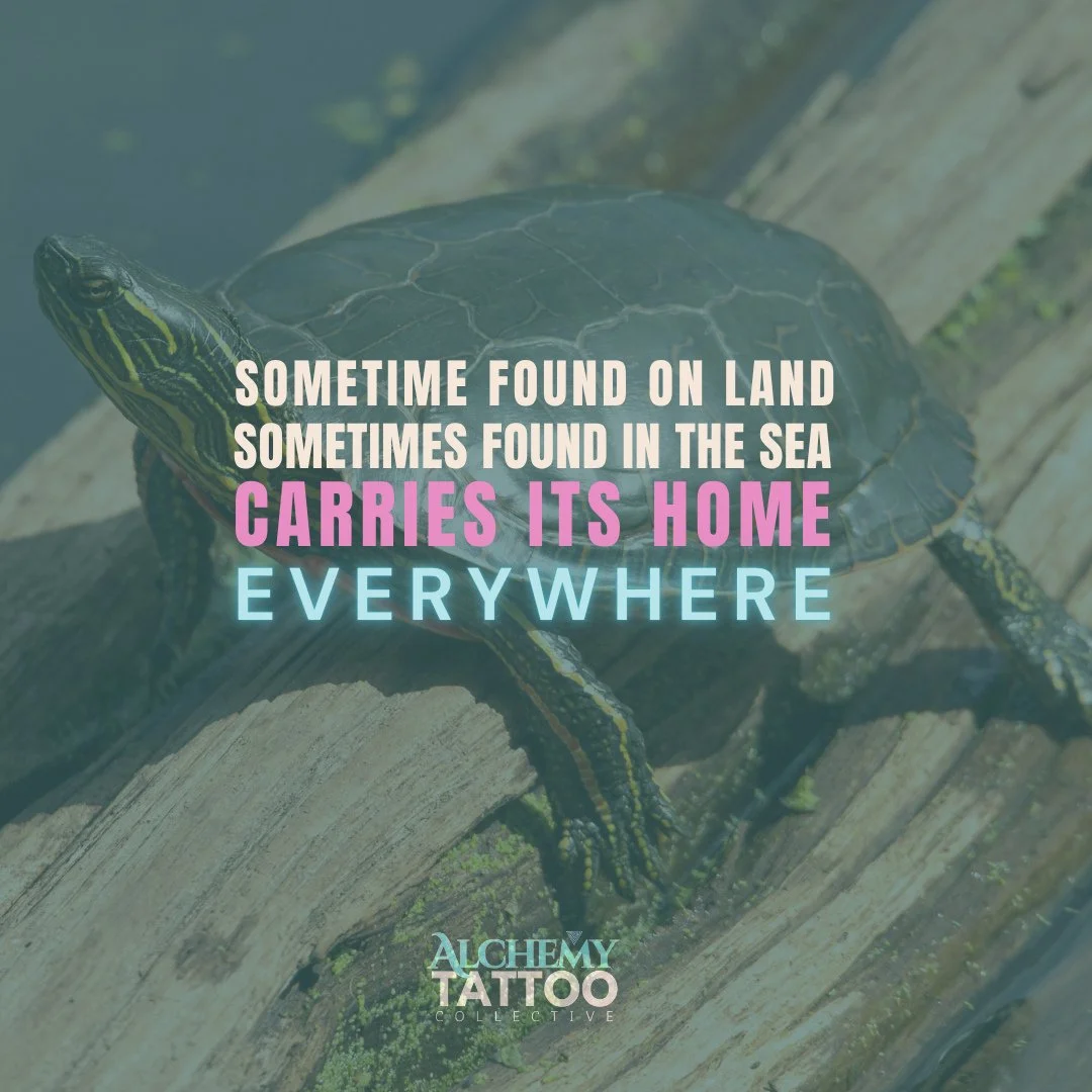 Tortoises and turtles have long symbolized endurance, wisdom and protection. Creatures that carry their homes on their backs and move through life at their own pace. Plus, they make really sick tattoos. ⁠
⁠
Credit⁠
1) @diaboliquetattoos⁠
2) @crazmati