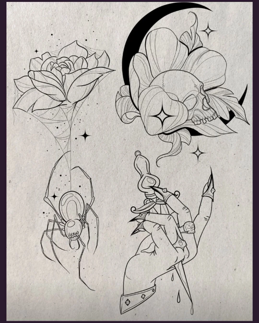 Custom flash fresh baked by our artists and ready to go! Which is your favorite? Contact the artist to claim!⁠
⁠
Credit:⁠
1. @catnip_tattoos⁠
2. @hallorandesigns⁠
3. @_tattycat_⁠
4. @ayanahtattoos⁠
5. @racheletattoo