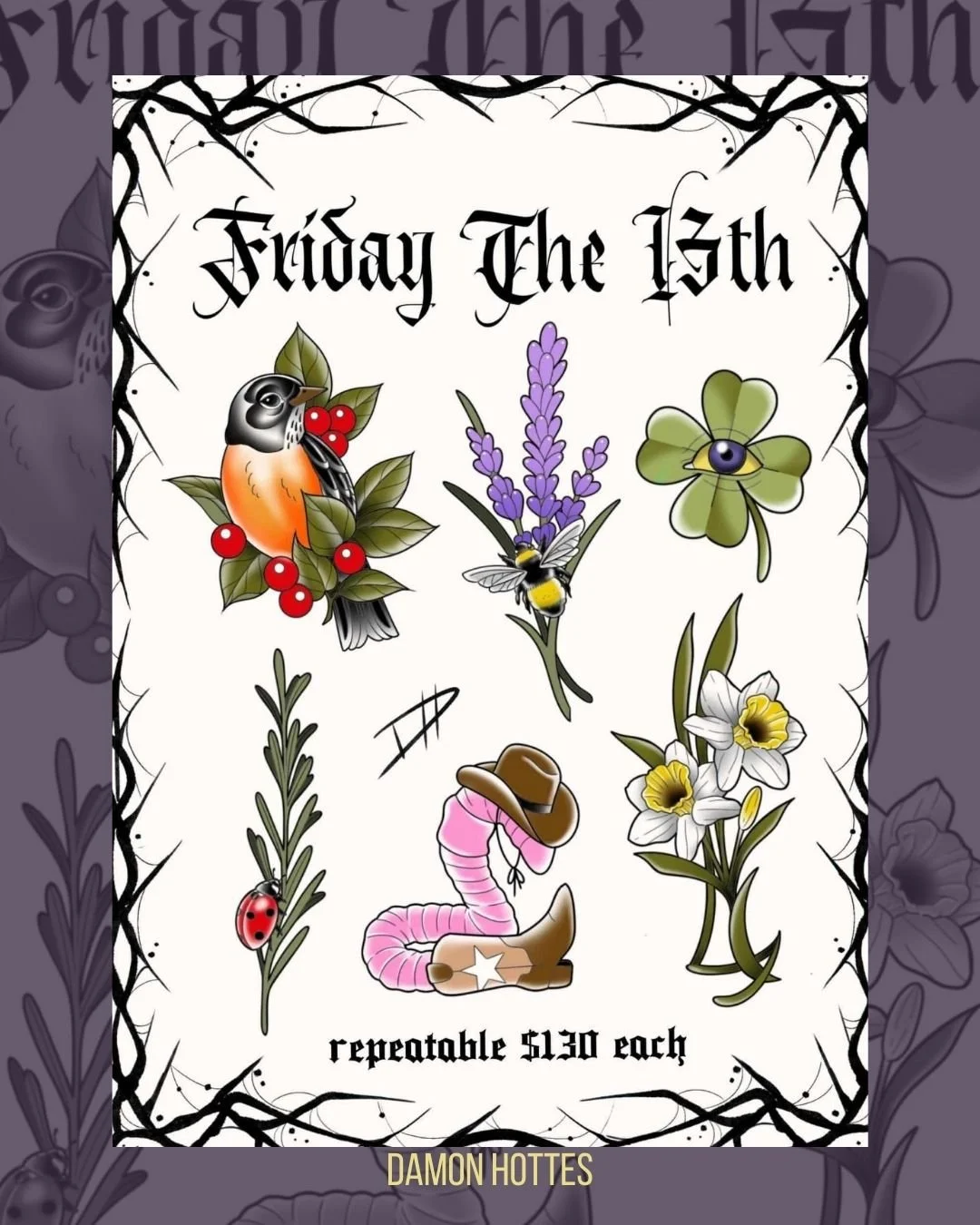 Friday the 13th tattoo flash