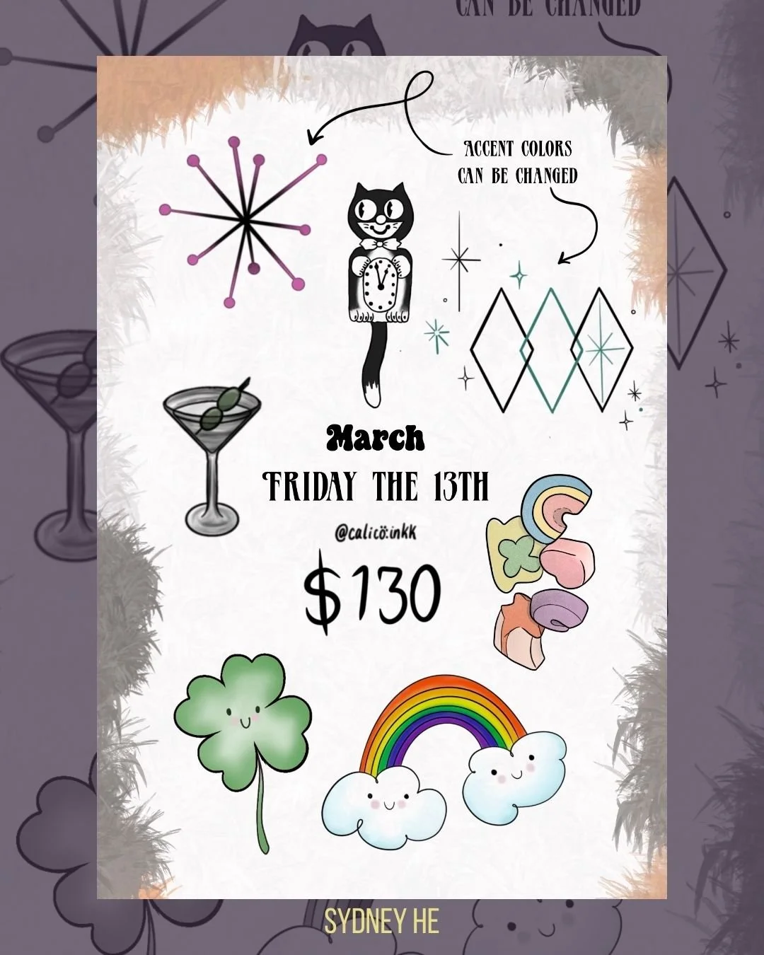 Friday the 13th tattoo flash by female st. louis tattoo artist Sydney He