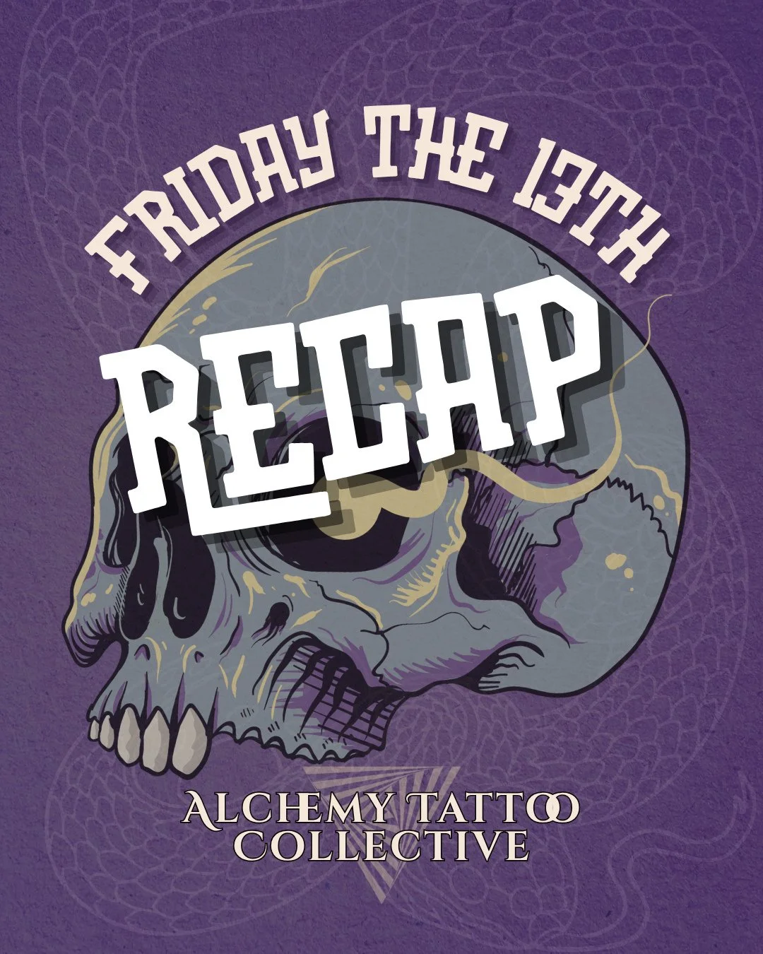 March's Friday the 13th recap is here! What a fun, high-energy day! We can't thank our artists and clients enough. If you missed this date, you can still get these designs tattooed through the end of the month. Which one is your favorite?⁠
⁠
#alchemy