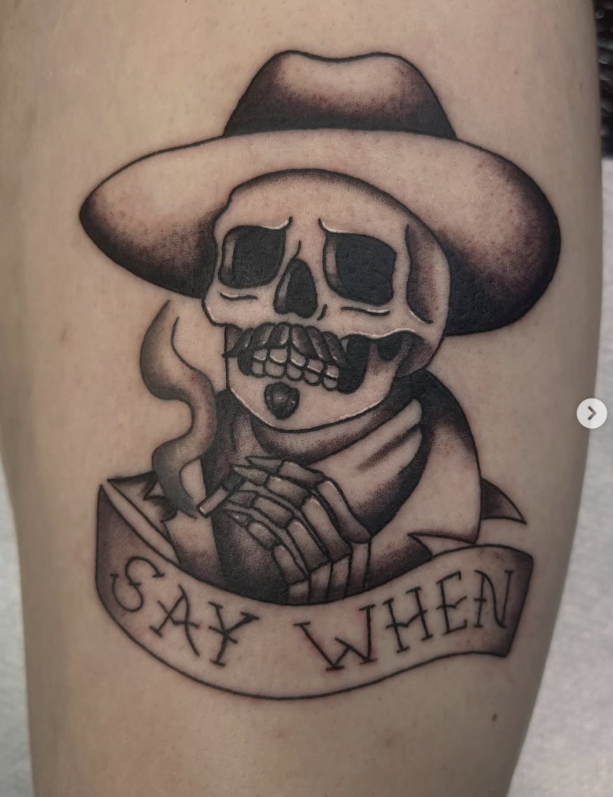 Traditional Skull Tattoo by Lacey Sehie