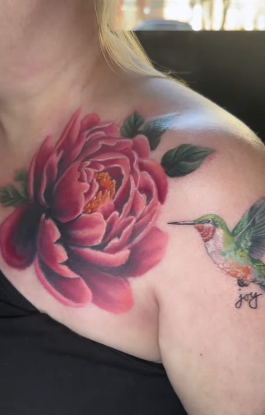 Realism Cover-Up Floral Tattoo by Ben Graham
