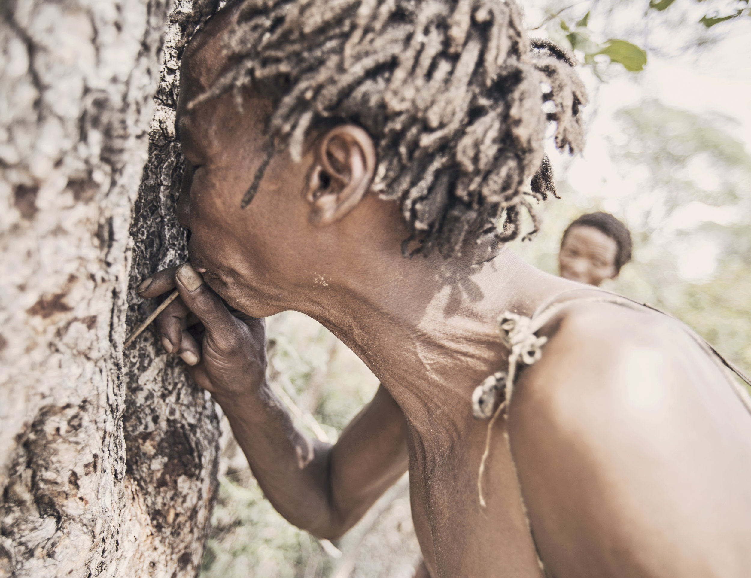  It took two days of very remote dirt road driving and a very remote border crossing between Botswana and Namibia (we were the first vehicle to cross in three days) to reach this San village. The San people are Namibia's oldest inhabitants, having li