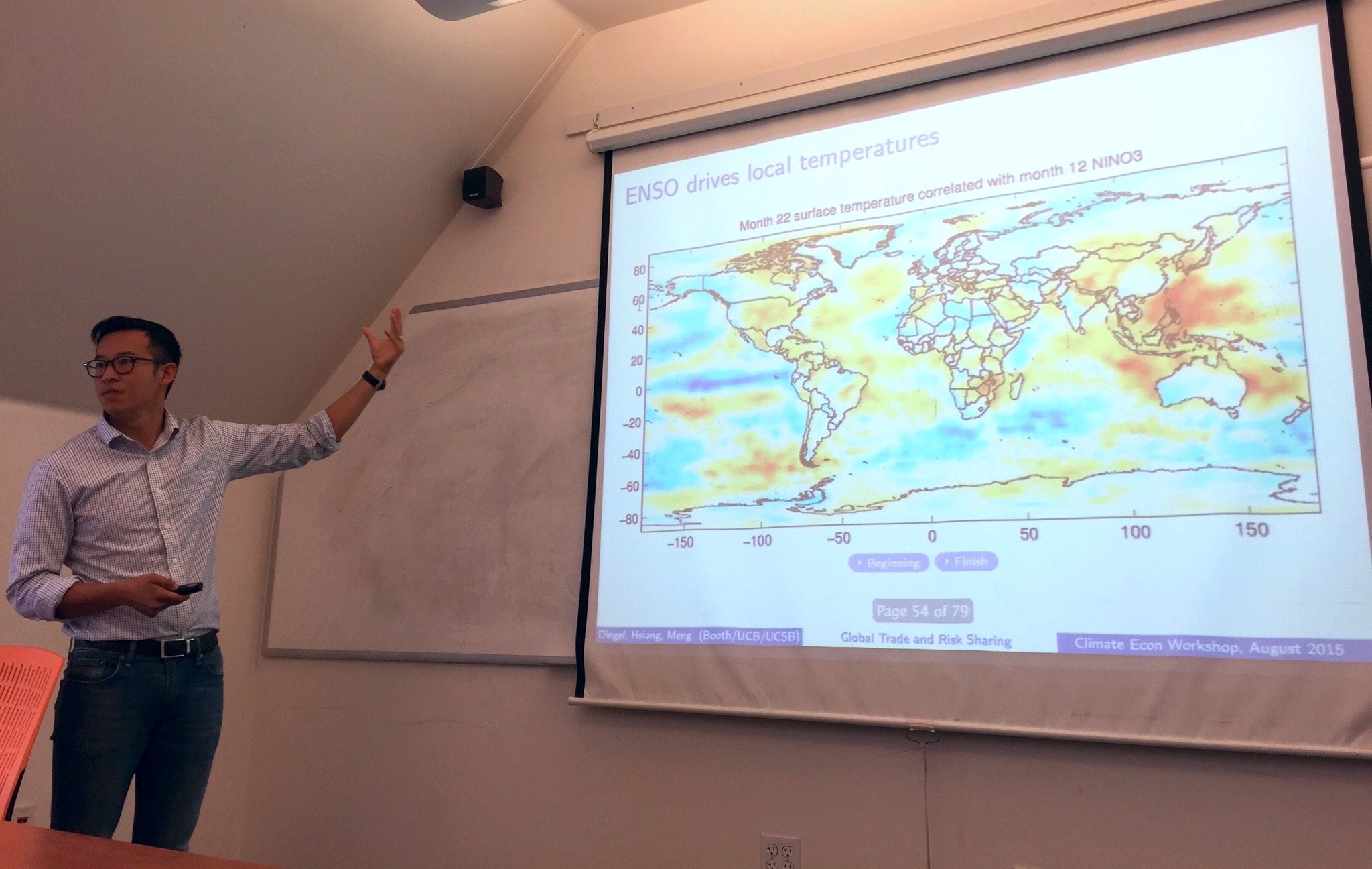Kyle Meng (UCSB) presents research on ENSO and global trade