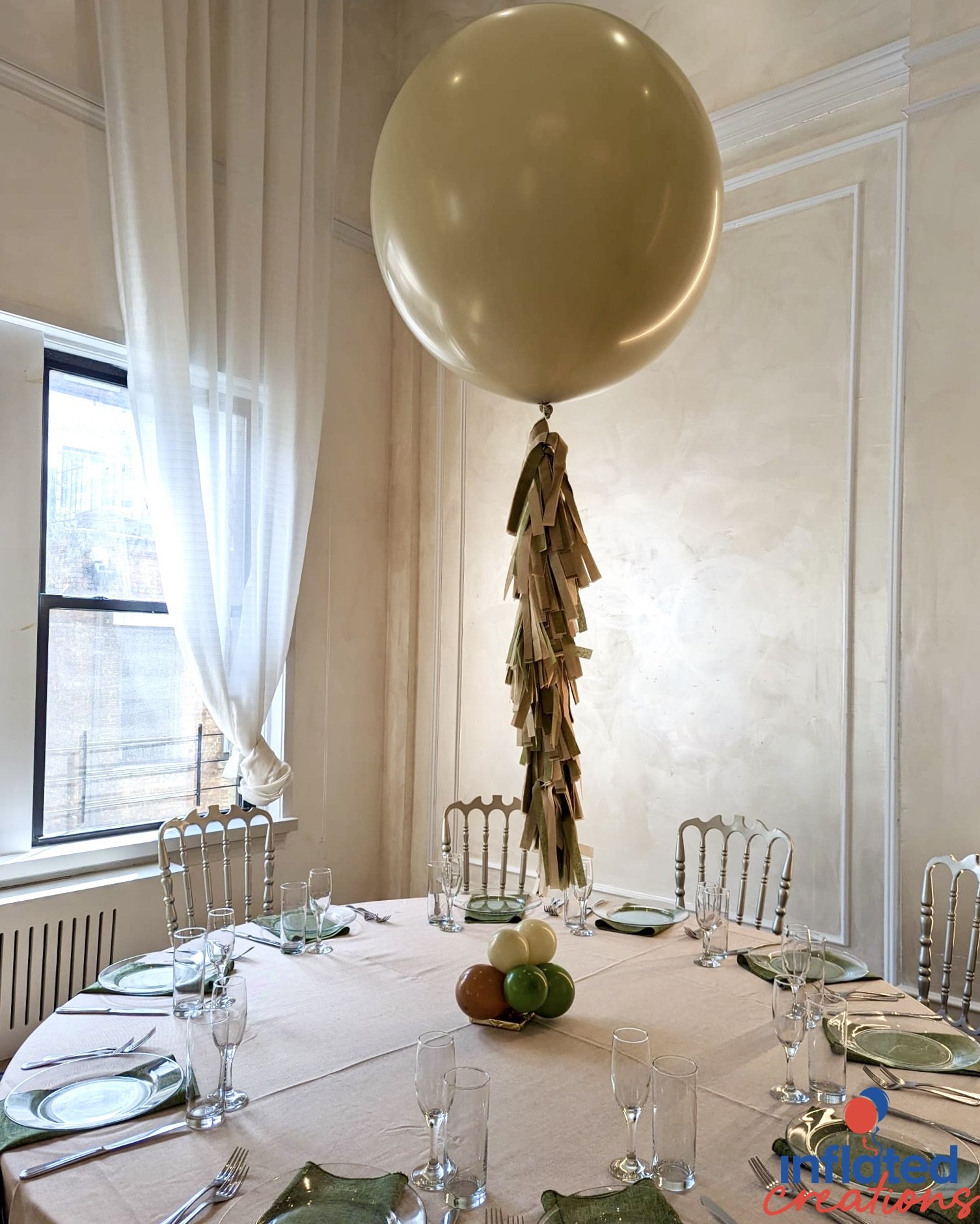 taupe big impact with leather tassel centerpieces
