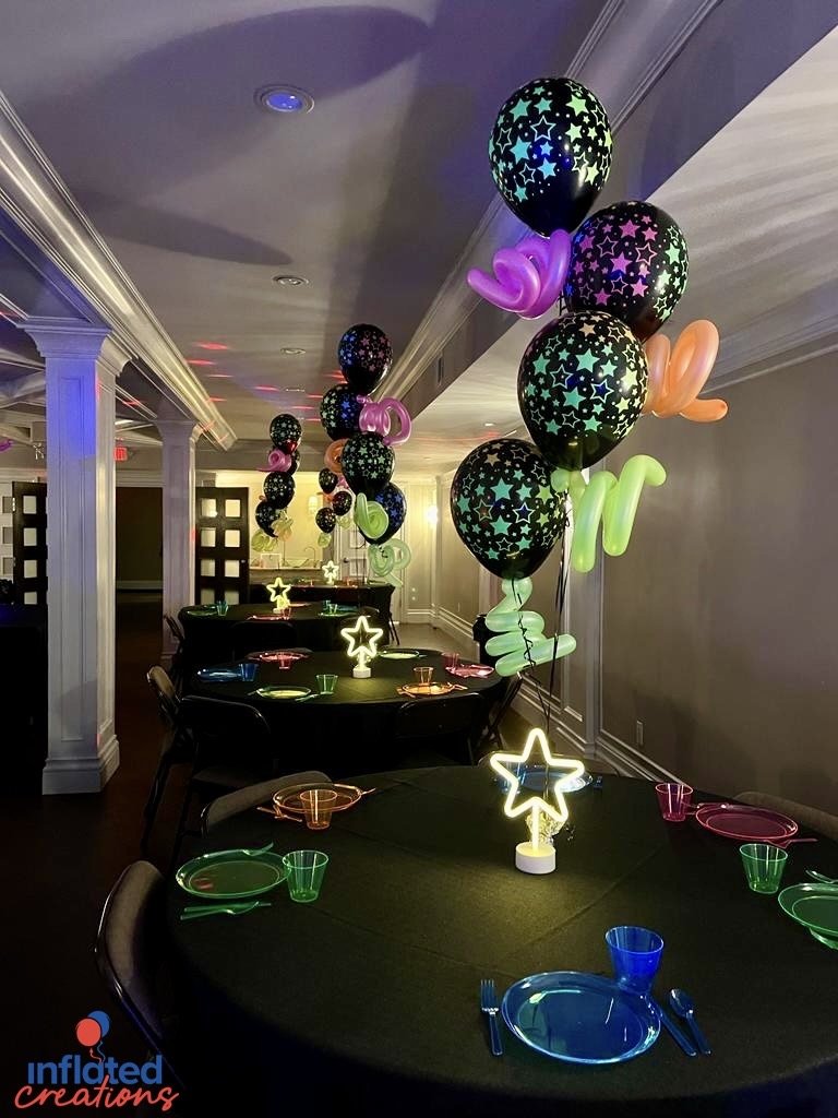 Neon Stars Balloon party decor