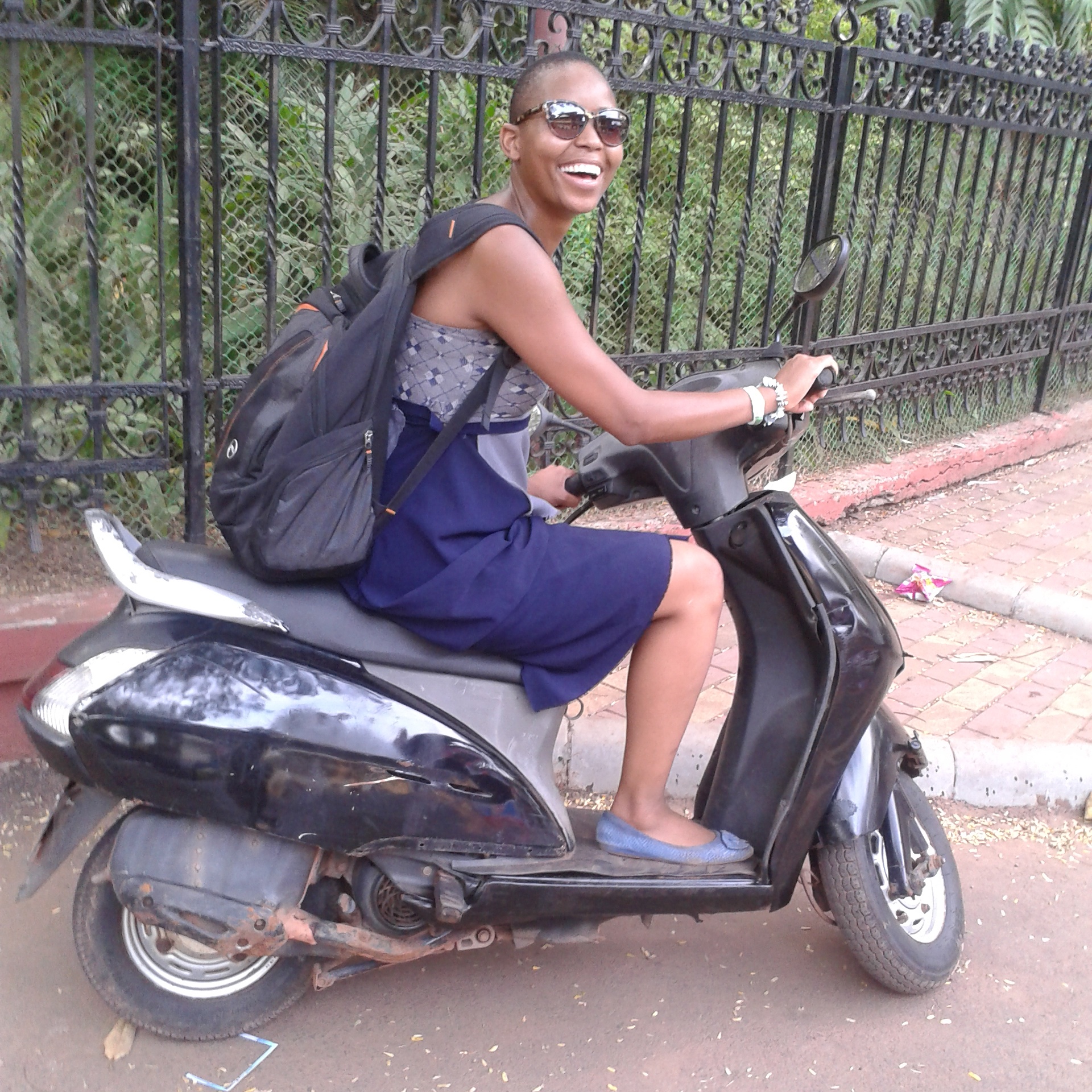Me about to take a 1 hour drive in Goa traffic to go from Fort Aguada to Vagator