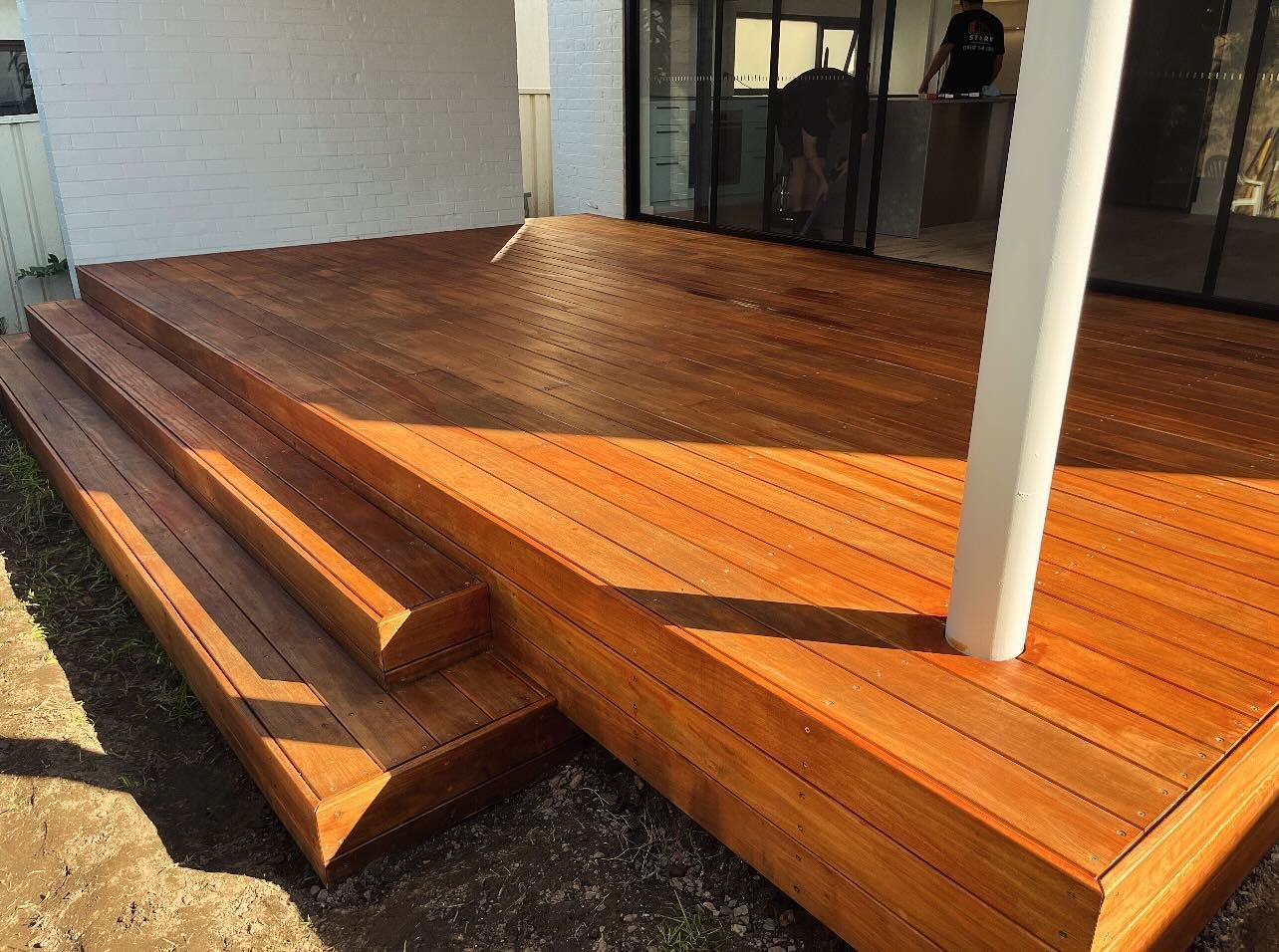 The finished product of this spotted gum deck we laid recently for one of our clients in Canterbury.