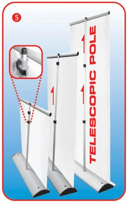 Erect display to any height