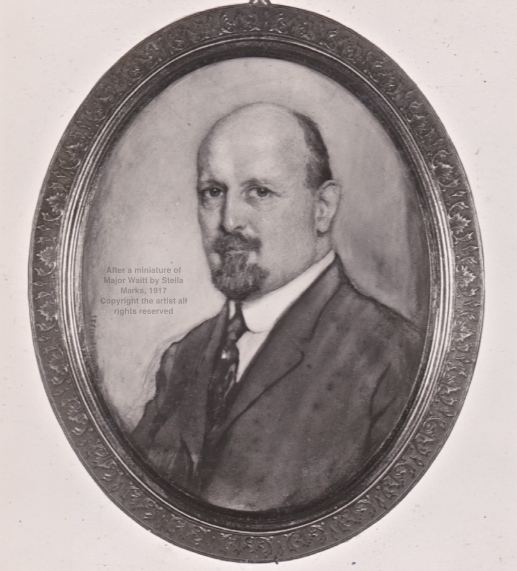 After a miniature of Major Arthur Waitt by Stella Marks, 1917. Copyright Stella Marks' Estate all rights reserved