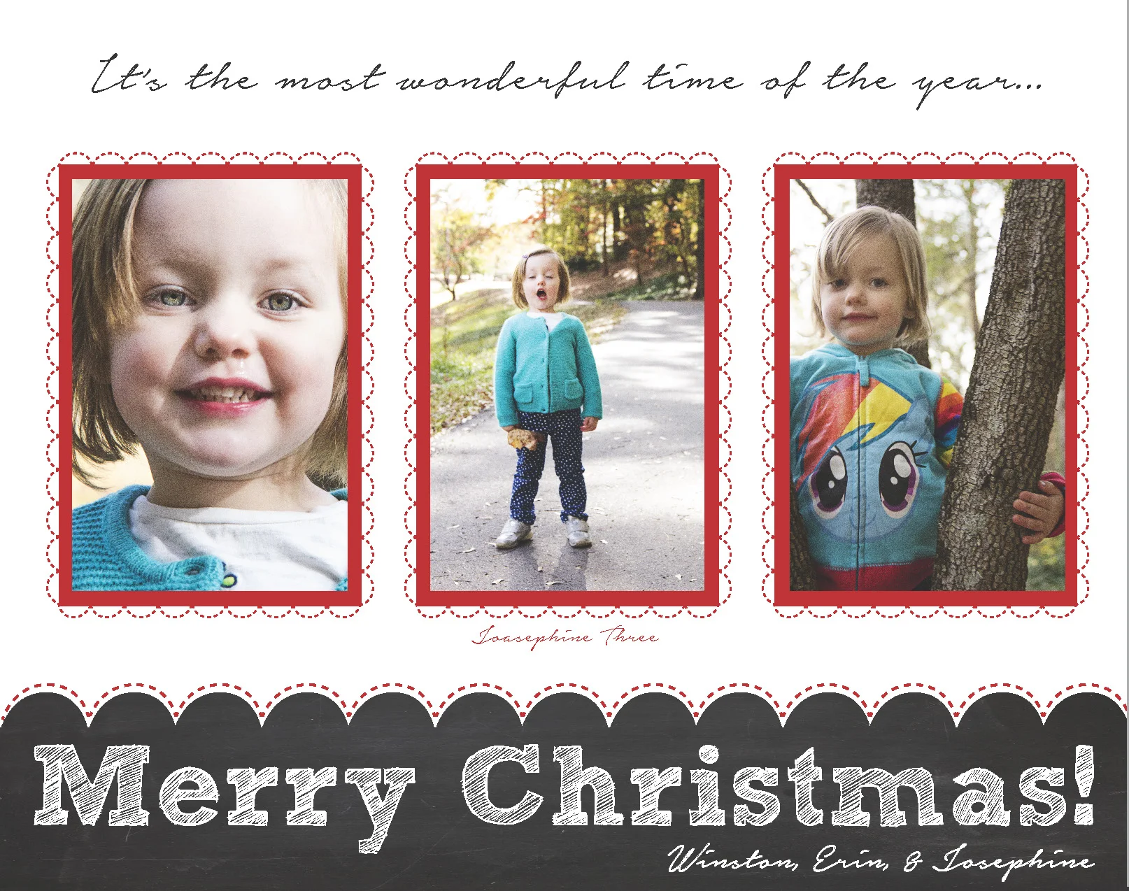 Scalloped Chalk Board photo card