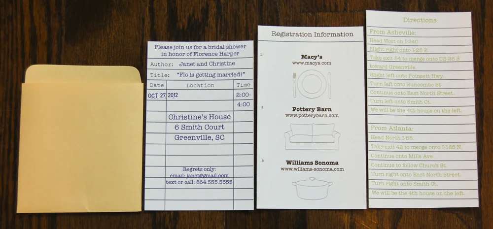 Wedding Shower Library Invite