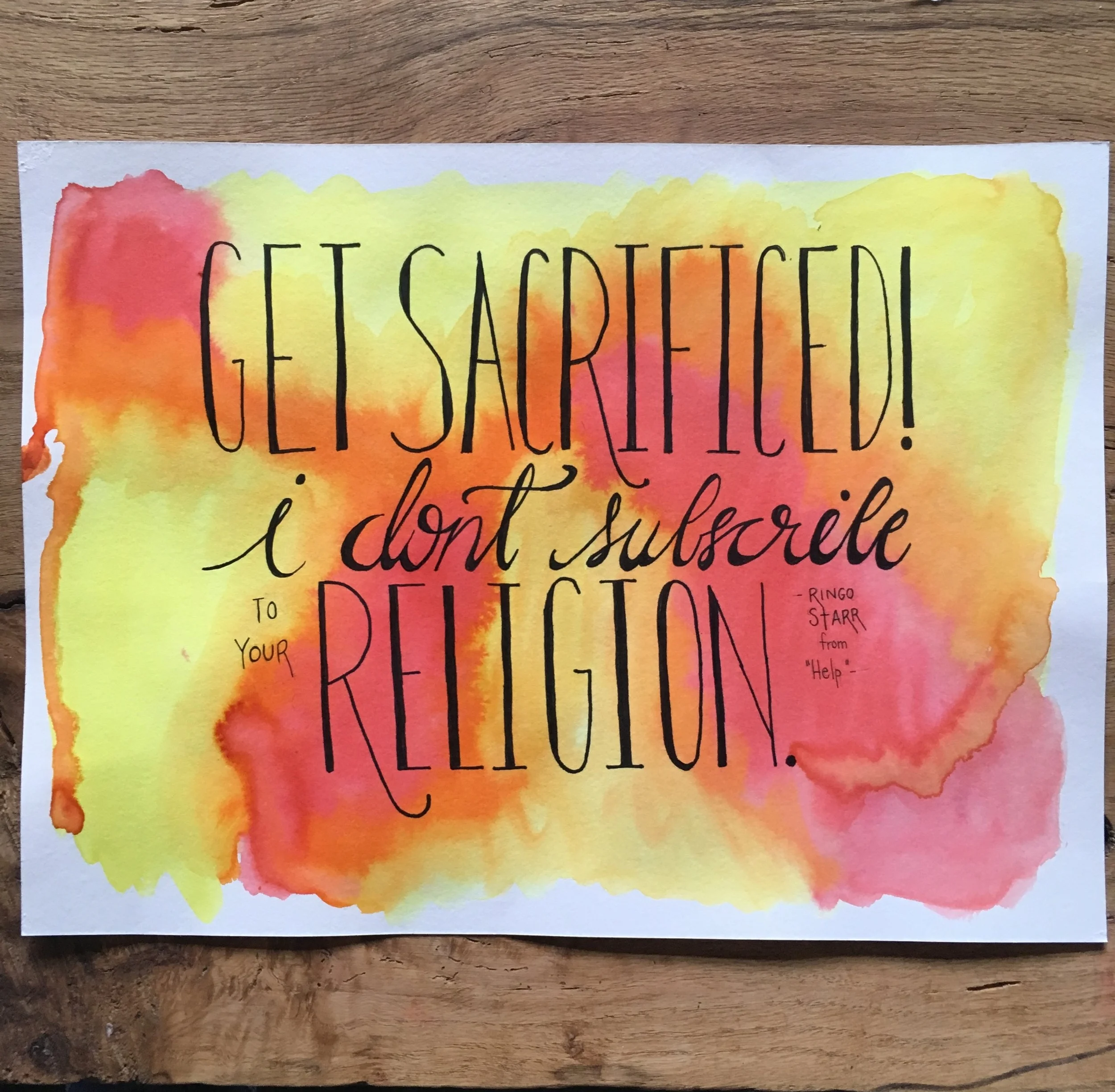 Ringo Subscribe Hand-lettered Watercolor