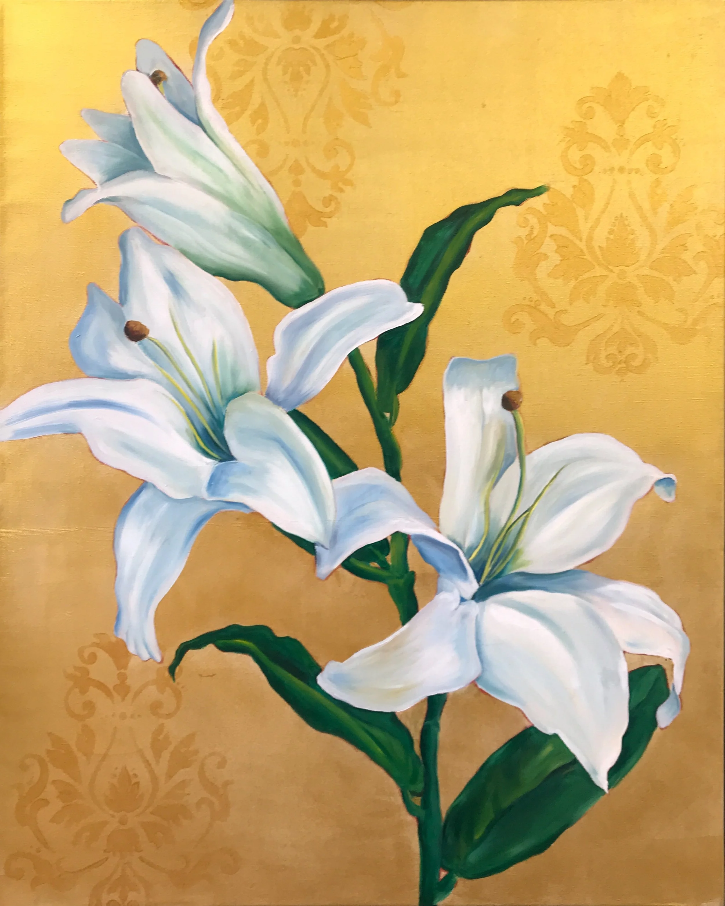 Lilies on Gold
