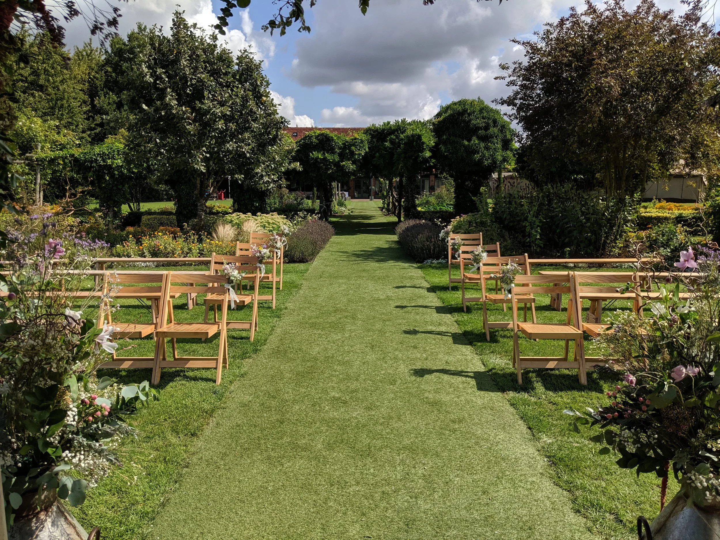 Walkway and pew ends