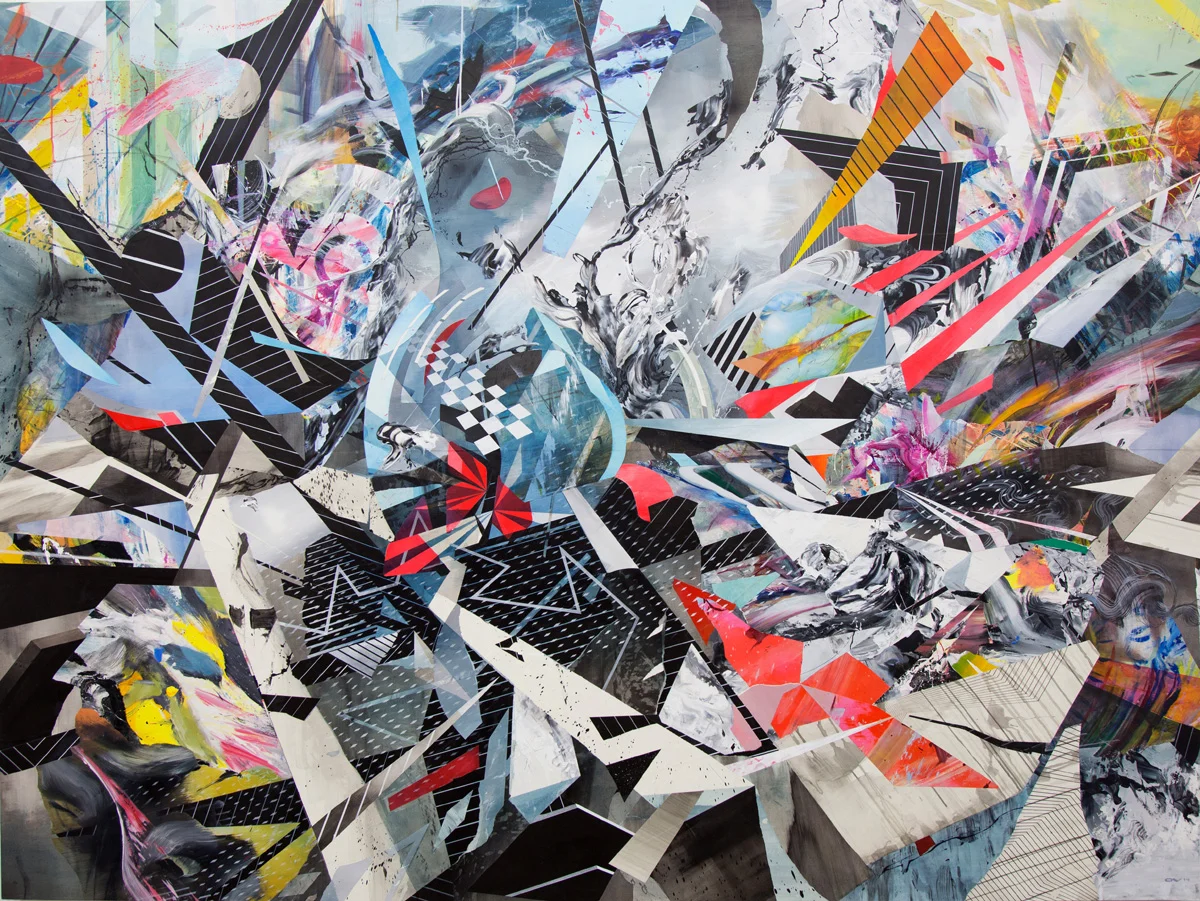 Warrior, 2014, acrylic on paper on panel, 96 x 72"