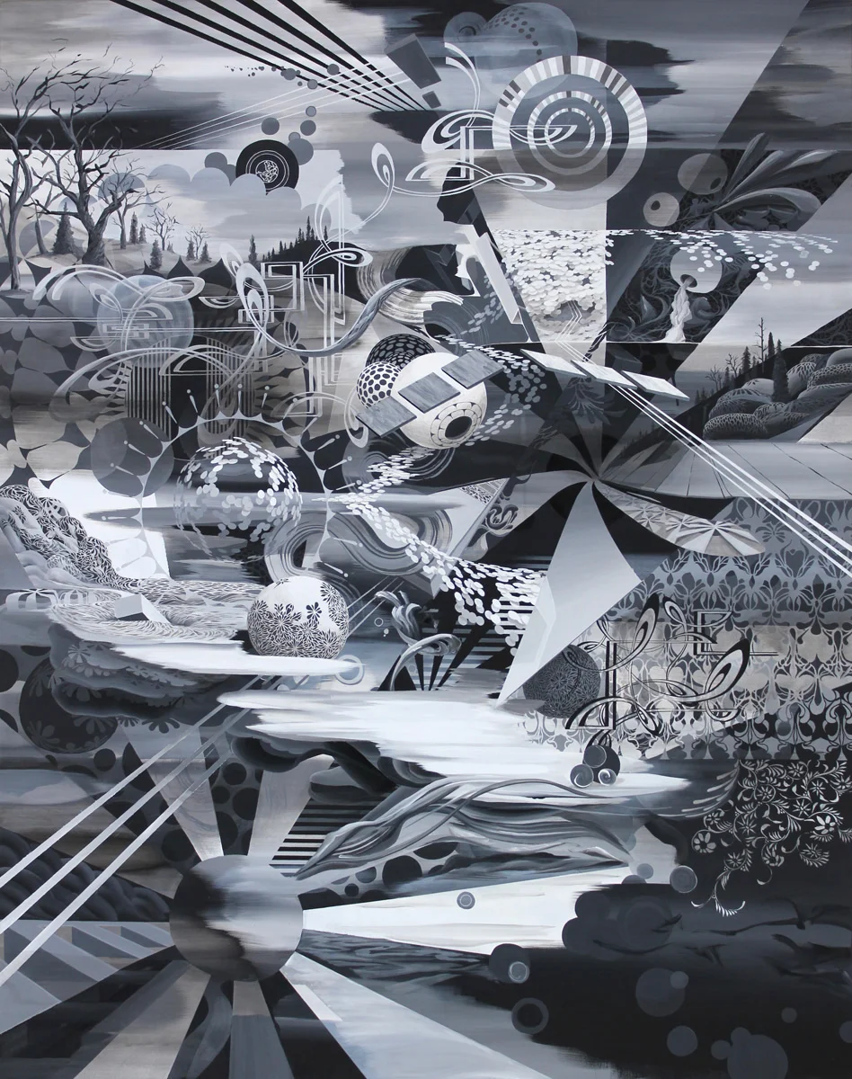Grey Matter 1(Lullaby), 2012, acrylic on linen, 52 x 66"