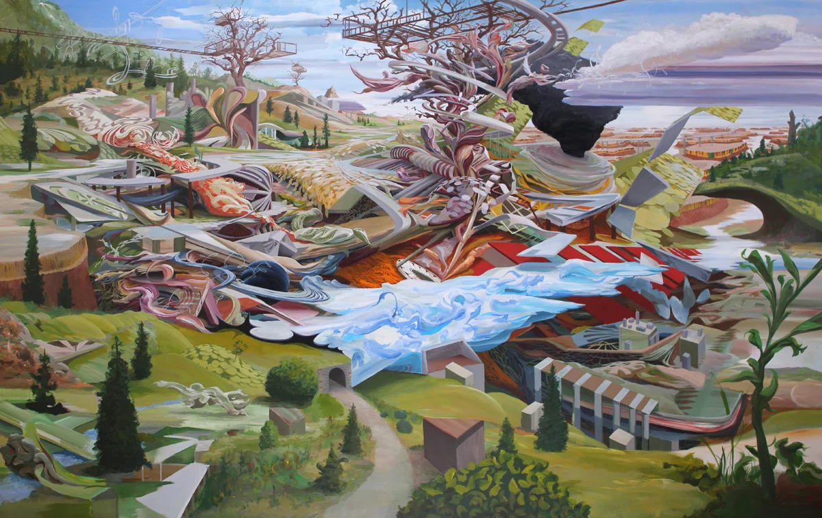 Sprung, 2011, acrylic on canvas, 107 x 66"