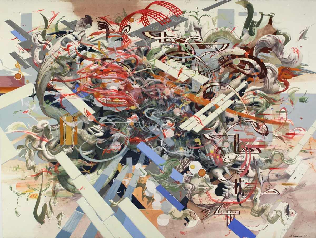 After, 2009, gouache on paper, 30 x 40"