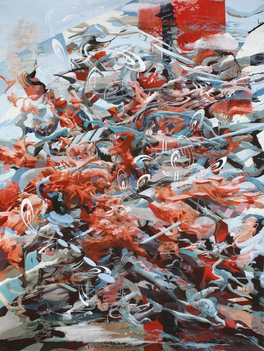 Tangle, 2009, gouache on paper, 18 x 24"
