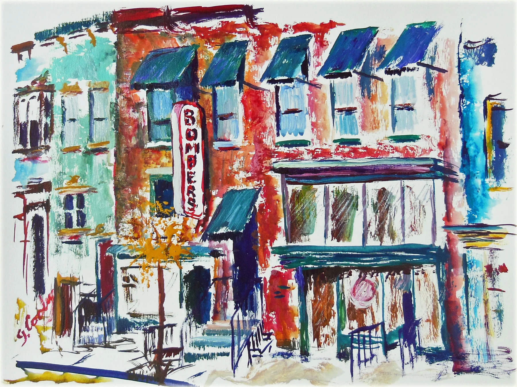 Bombers Burrito Bar Watercolor Gerald Cooley